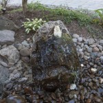 natural stone in landscape bubbler