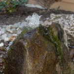 natural stone in landscape bubbler