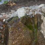 natural stone in landscape bubbler close up