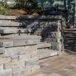 stone steps and retaining wall