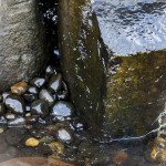 water feature stone in water close up